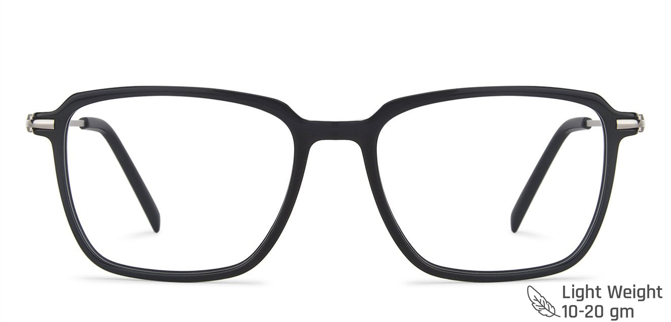 Black Geometric Full Rim Unisex Eyeglasses by Vincent Chase Computer Glasses-146955