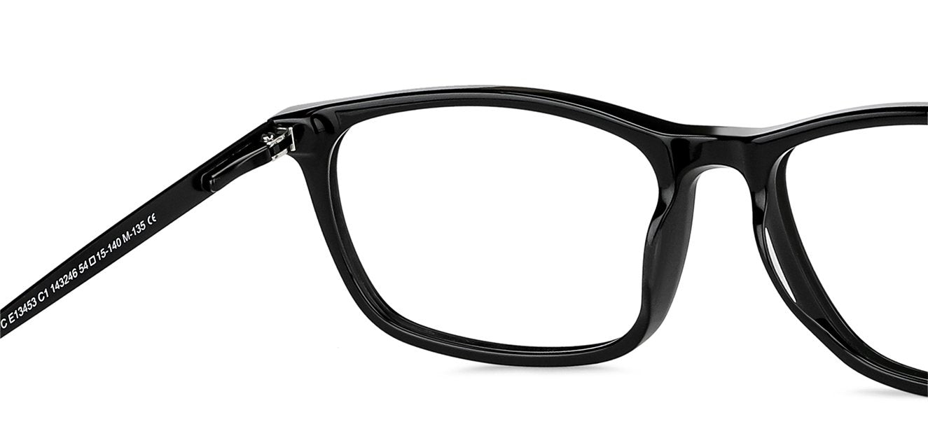 Black Rectangle Full Rim Unisex Eyeglasses by Vincent Chase-143246