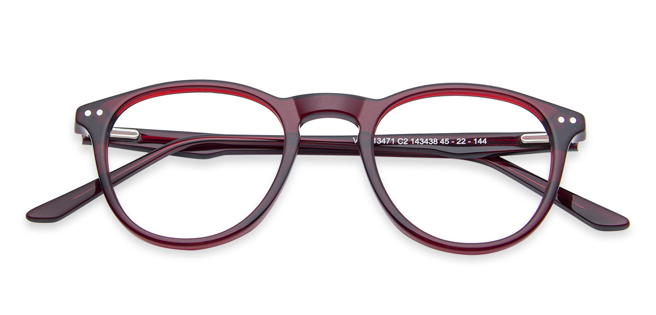 Red Round Full Rim Unisex Eyeglasses by Vincent Chase Computer Glasses-146376