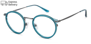 Grey Round Full Rim Unisex Eyeglasses by Lenskart Blu-143893