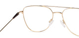 Gold Aviator Full Rim Unisex Eyeglasses by Vincent Chase Computer Glasses-148268