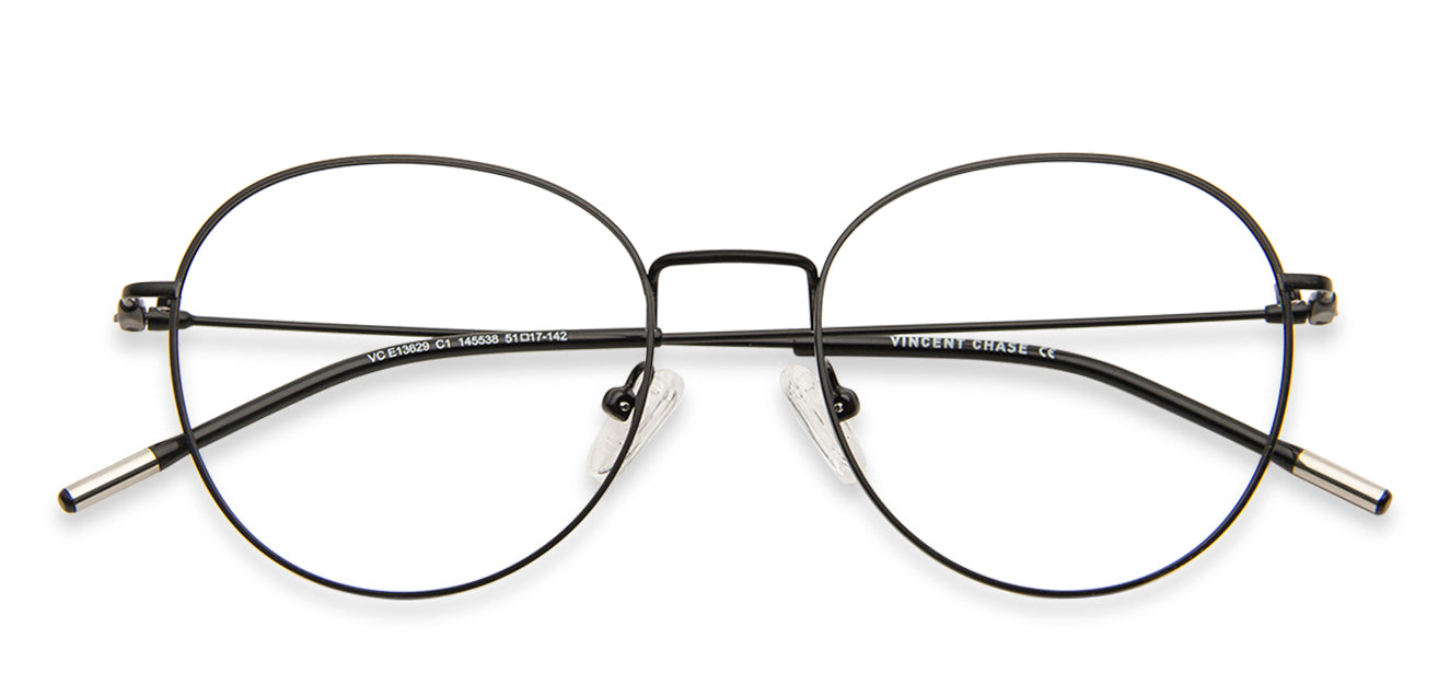 Black Round Full Rim Unisex Eyeglasses by Vincent Chase Computer Glasses-147537
