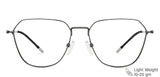 Gunmetal Geometric Full Rim Unisex Eyeglasses by Vincent Chase Computer Glasses-147541
