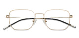 Gold Geometric Full Rim Unisex Eyeglasses by Vincent Chase Computer Glasses-147549