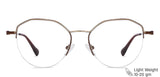 Brown Geometric Half Rim Unisex Eyeglasses by Vincent Chase Computer Glasses-148271