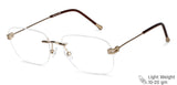 Gold Rectangle Rimless Unisex Eyeglasses by Vincent Chase-146087