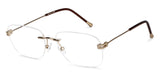 Gold Rectangle Rimless Unisex Eyeglasses by Vincent Chase-146087