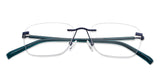 Blue Rectangle Rimless Unisex Eyeglasses by Vincent Chase-146090