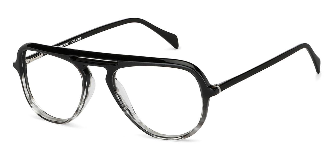 Black Aviator Full Rim Unisex Eyeglasses by Vincent Chase Computer Glasses-149946