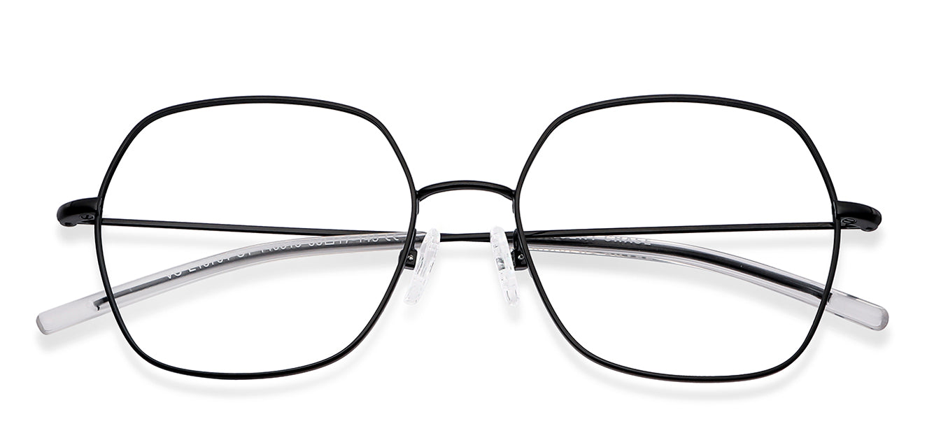 Black Geometric Full Rim Unisex Eyeglasses by Vincent Chase Computer Glasses-148956