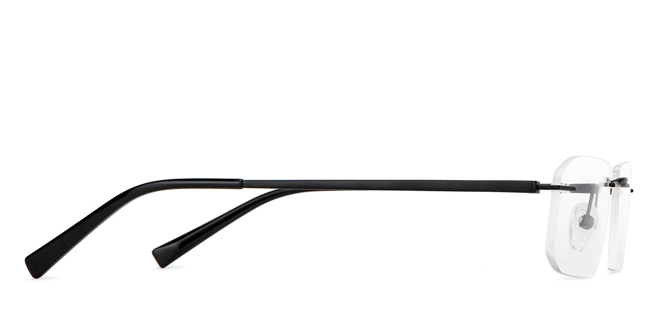 Black Rectangle Rimless Unisex Eyeglasses by Vincent Chase-146978