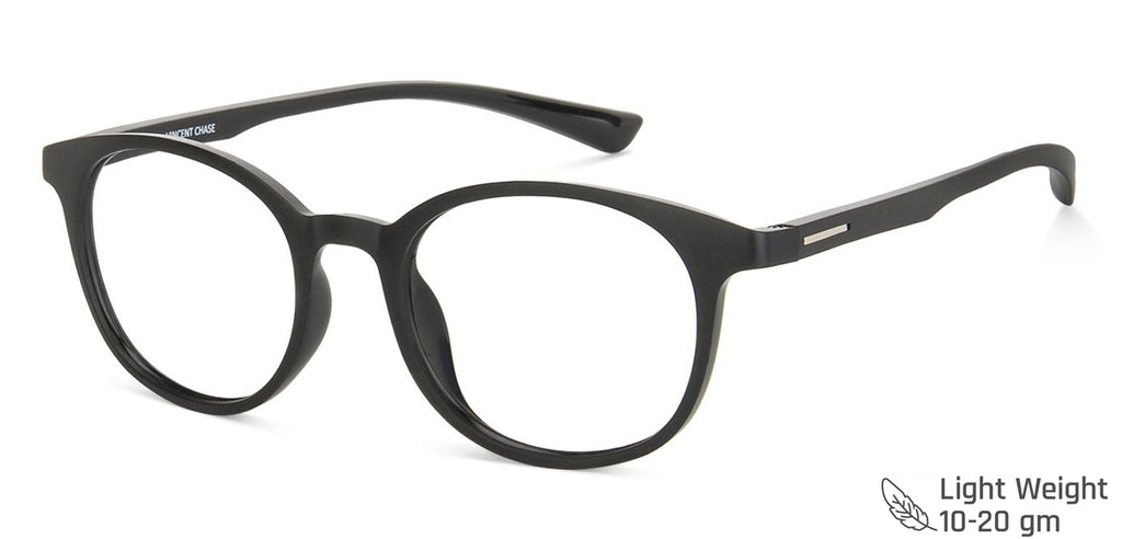 Black Round Full Rim Medium Unisex Eyeglasses by Vincent Chase Essentials-147312