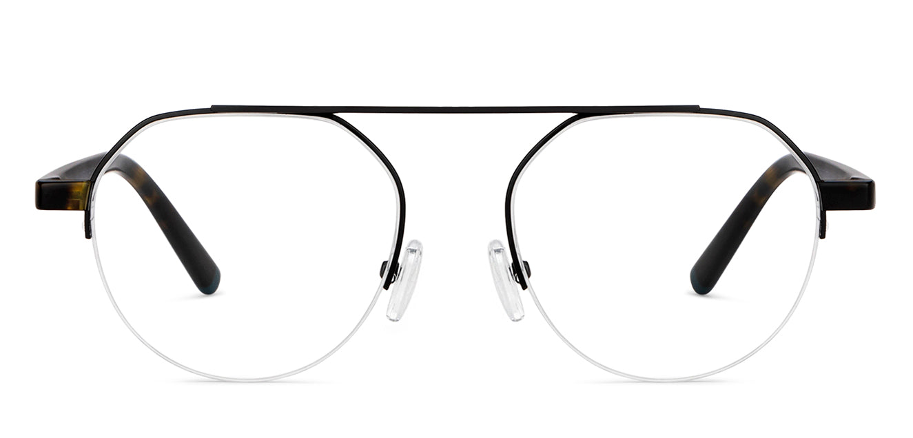 Black Round Half Rim Unisex Eyeglasses by Vincent Chase-147936