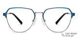 Blue Geometric Full Rim Unisex Eyeglasses by Vincent Chase-148475
