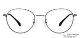 Gunmetal Round Full Rim Unisex Eyeglasses by Vincent Chase-148478