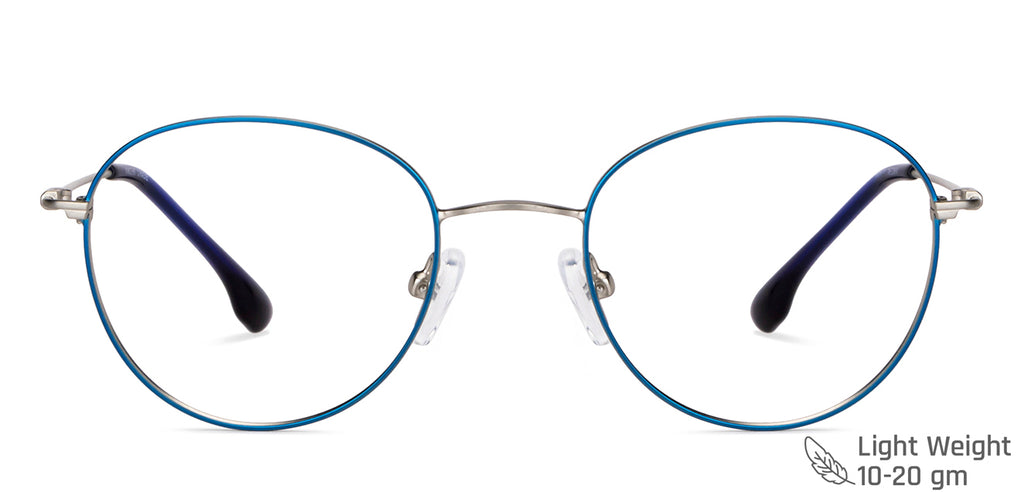 Blue Round Full Rim Unisex Eyeglasses by Vincent Chase-148479