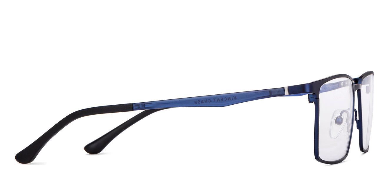 Blue Rectangle Full Rim Unisex Eyeglasses by Vincent Chase-148525