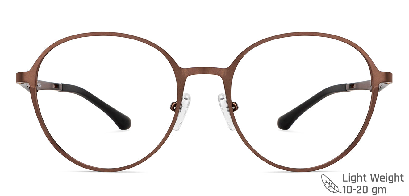 Brown Round Full Rim Unisex Eyeglasses by Vincent Chase-148536