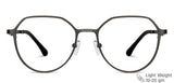 Gunmetal Geometric Full Rim Unisex Eyeglasses by Vincent Chase-148602