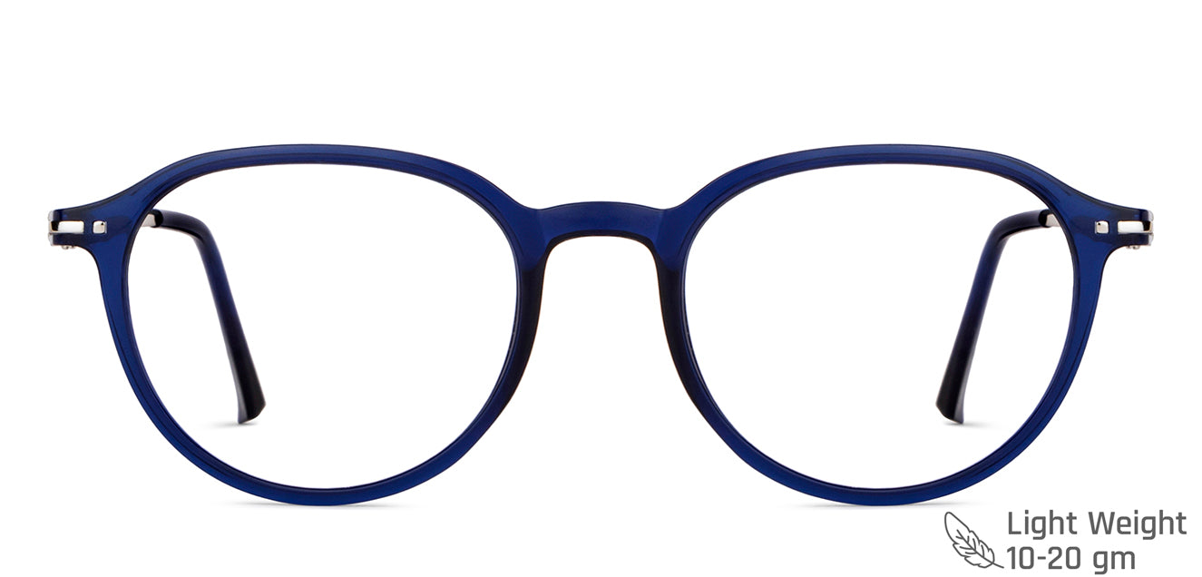 Blue Round Full Rim Unisex Eyeglasses by Vincent Chase-149483
