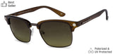 Brown Clubmaster Full Rim Unisex Sunglasses by Vincent Chase Polarized-122263