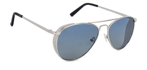 Silver Aviator Full Rim Unisex Sunglasses by Vincent Chase Polarized-130075
