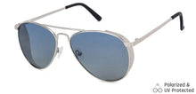 Load image into Gallery viewer, Silver Aviator Full Rim Unisex Sunglasses by Vincent Chase Polarized-130075