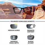 Black Square Full Rim Unisex Sunglasses by Vincent Chase Polarized-138420