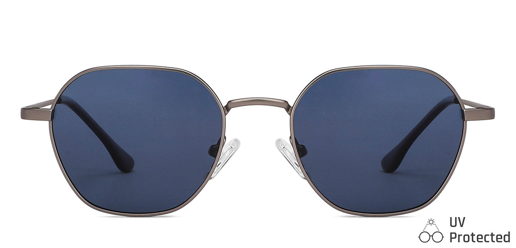 Grey Hexagonal Full Rim Medium Unisex Sunglasses by Vincent Chase Polarized-138435