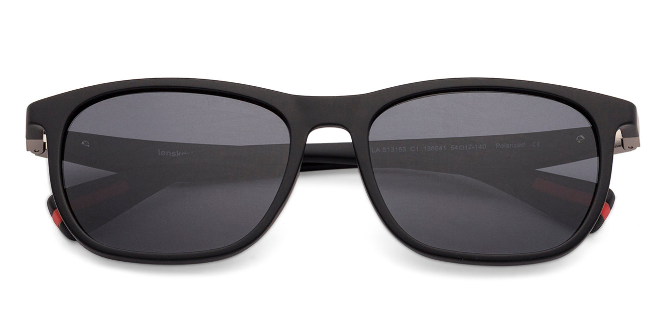 Black Wayfarer Full Rim Unisex Sunglasses by Vincent Chase Polarized-138641