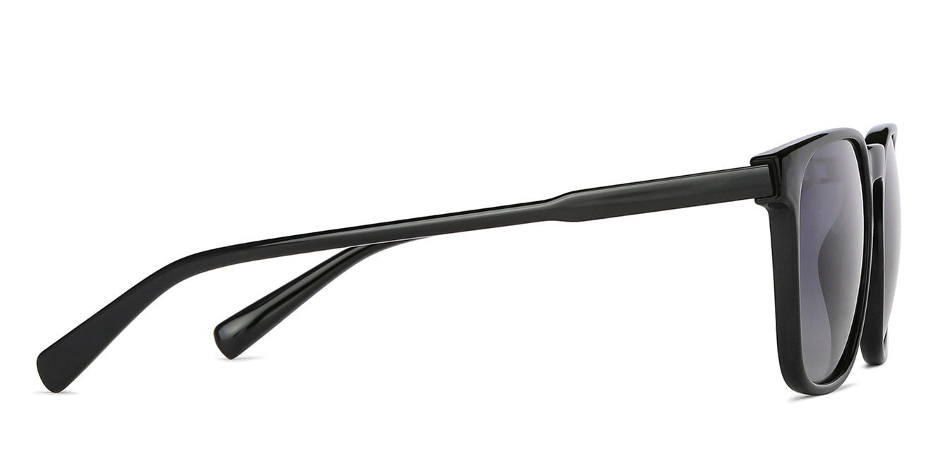 Black Wayfarer Full Rim Extra Wide Unisex Sunglasses by Vincent Chase Polarized-148066