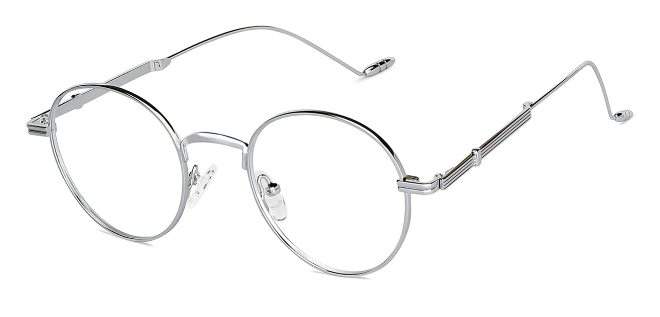 Silver Round Full Rim Unisex Eyeglasses by Vincent Chase-148562