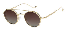 Load image into Gallery viewer, Gold Round Full Rim Unisex Eyeglasses by Vincent Chase-148563