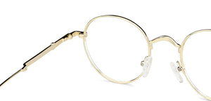 Gold Round Full Rim Unisex Eyeglasses by Vincent Chase-148563