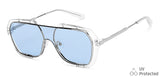 Silver Square Full Rim Unisex Sunglasses by Vincent Chase-148576
