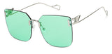 Silver Square Rimless Unisex Sunglasses by Vincent Chase-148587