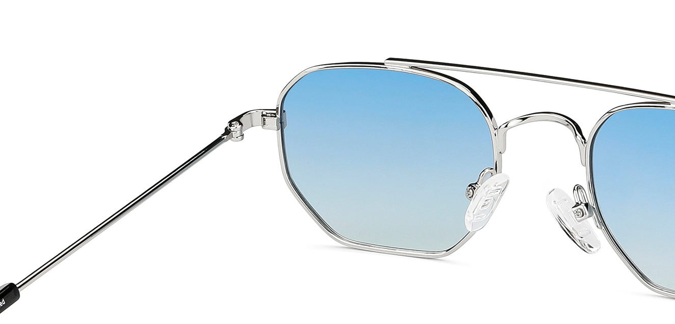Silver Geometric Full Rim Unisex Sunglasses by Vincent Chase-148906
