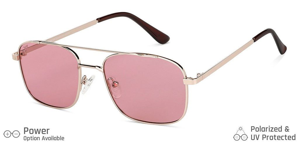 Gold Square Full Rim Women Sunglasses by Vincent Chase-148912