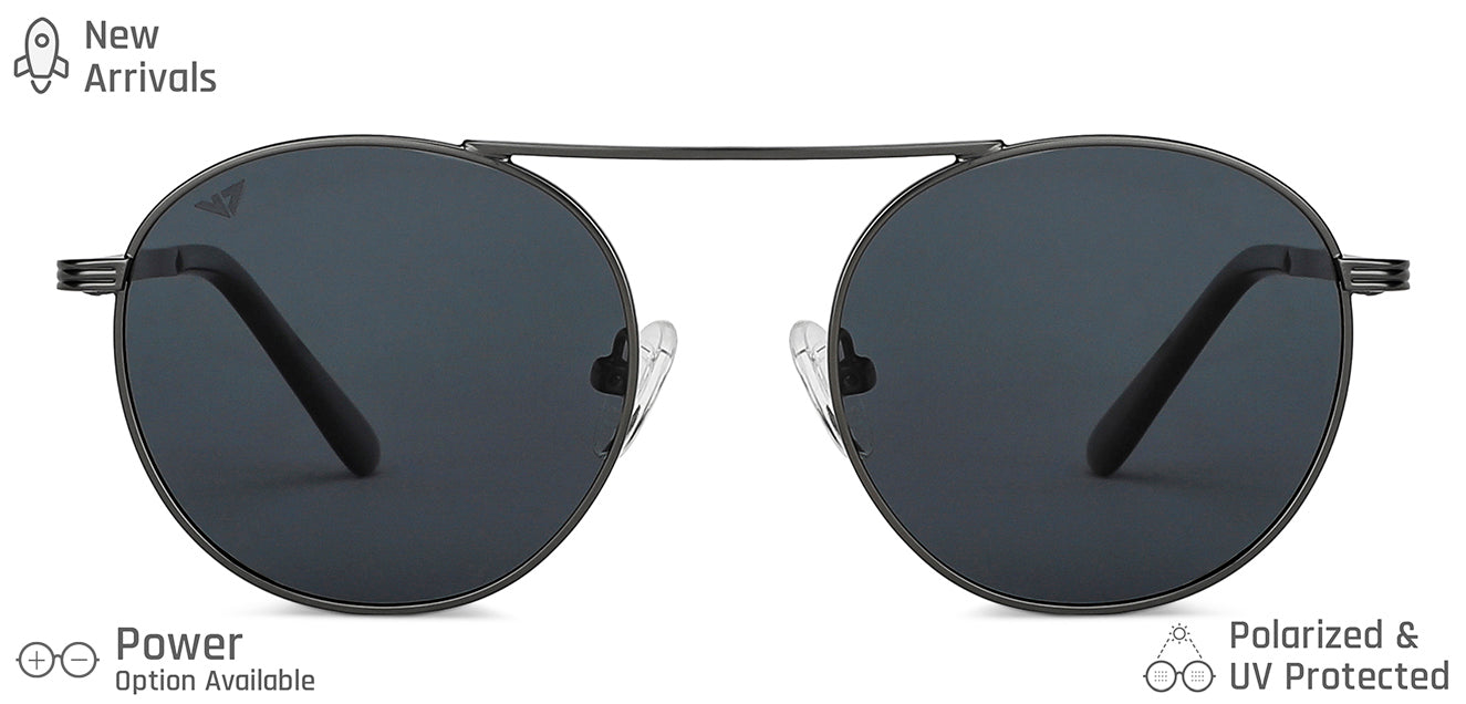 Grey Round Full Rim Unisex Sunglasses by Vincent Chase Polarized-148928