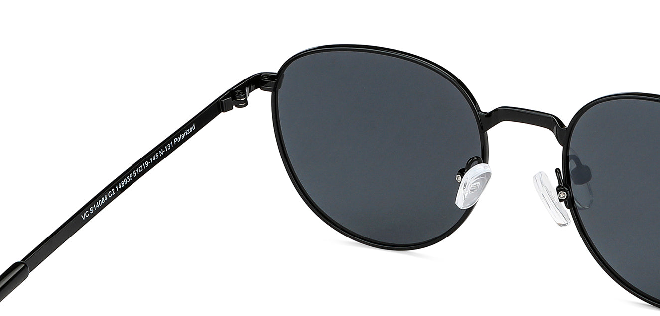 Black Round Full Rim Unisex Sunglasses by Vincent Chase Polarized-148935