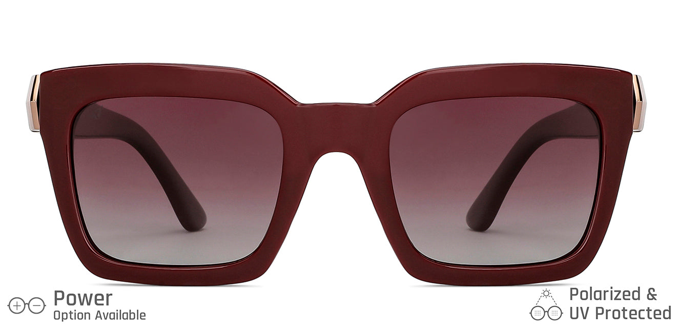 Maroon Wayfarer Full Rim Unisex Sunglasses by Vincent Chase Polarized-148942