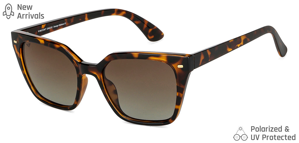 Brown Wayfarer Full Rim Unisex Sunglasses by Vincent Chase Polarized-148977