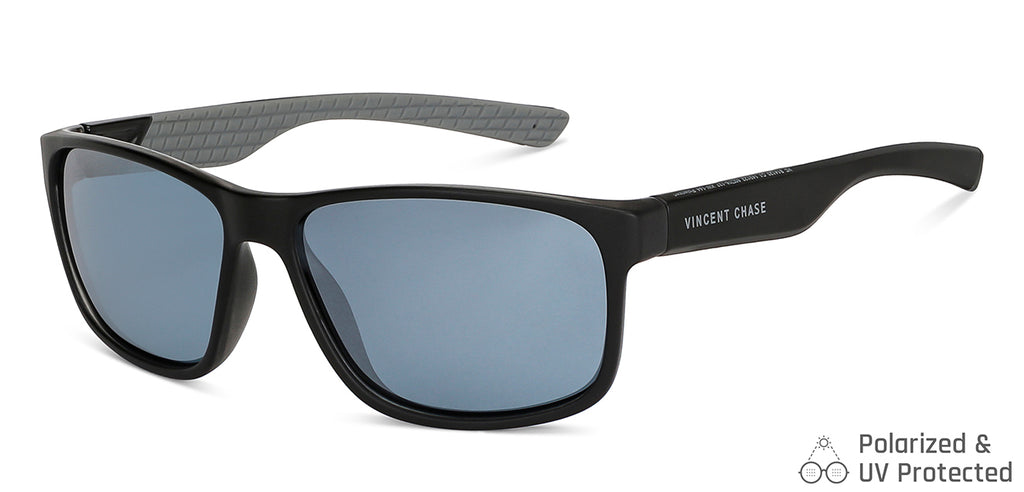 Black Sports Full Rim Unisex Sunglasses by Vincent Chase Polarized-149122