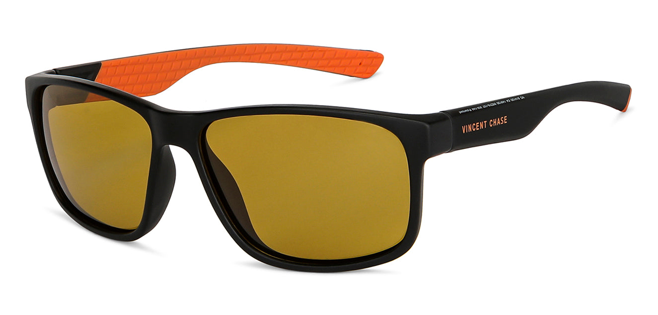 Black Sports Full Rim Unisex Sunglasses by Vincent Chase Polarized-149125