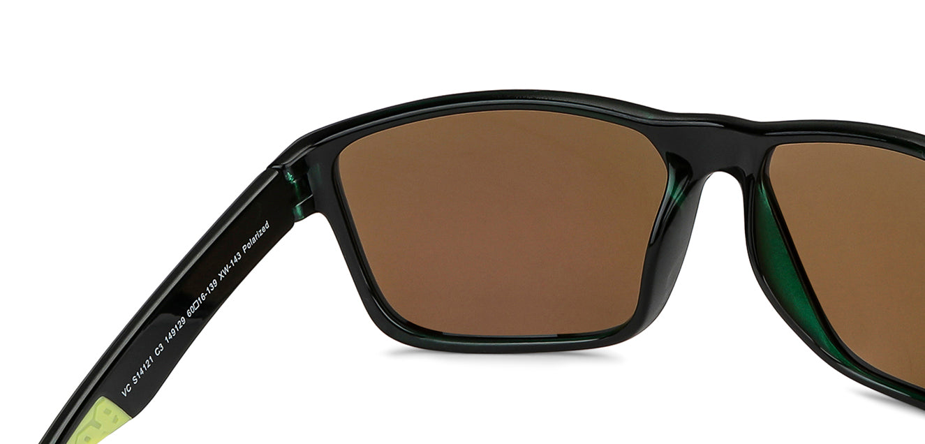 Black Sports Full Rim Unisex Sunglasses by Vincent Chase Polarized-149129