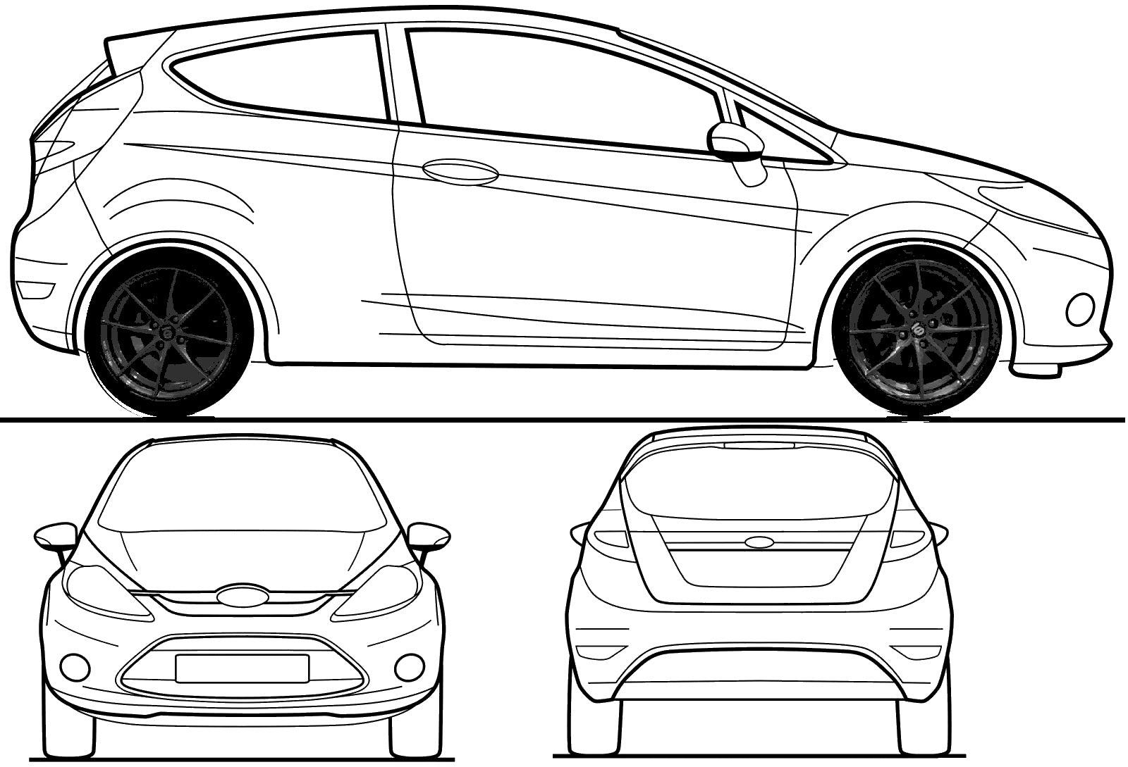 Steeda Fiesta ST Wrap Competition template for design