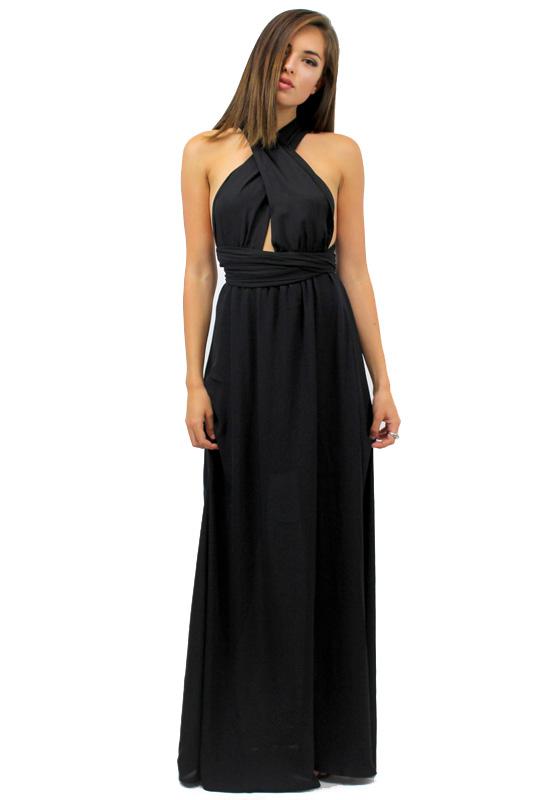 black multiway maxi dress