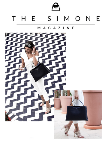 The Simone London Blogger with Amy Tote in Navy by Designer Stacy Chan