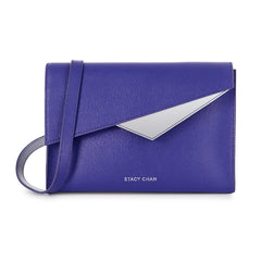 Stacy Chan Italian Leather Cross Body Handbag in Violet Purple