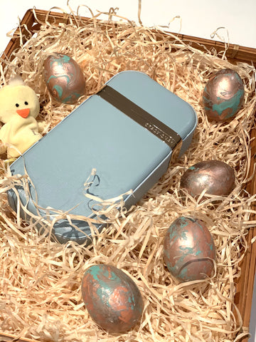 Stacy Chan Clutch Bag and Marbled Easter Eggs